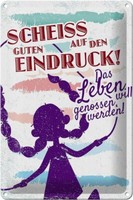 Blechschild Spruch Scheiss Auf Den Guten Eindruck 20X30 Cm Schild Tin Sign