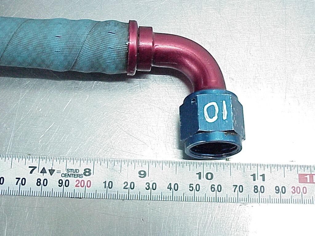 10" Aeroquip PushLoc Hose with 10 AN 90° & Straight Push On Fittings