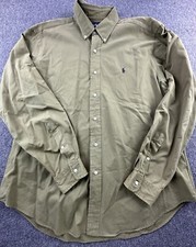 Ralph Lauren Shirt Mens X-Large Green Button Up Long Sleeve Classic Fit Logo