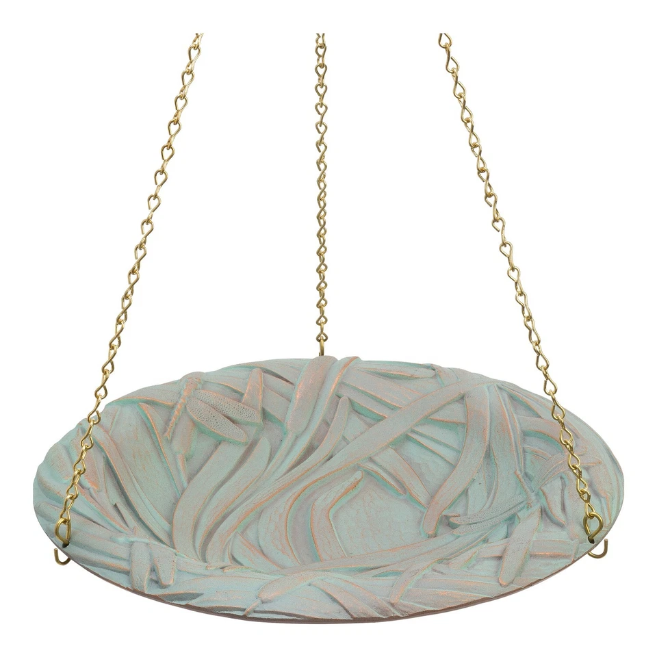 Tigela de banho de pássaro pendurada libélula em cobre Verdigris - Imagem 2 de 3