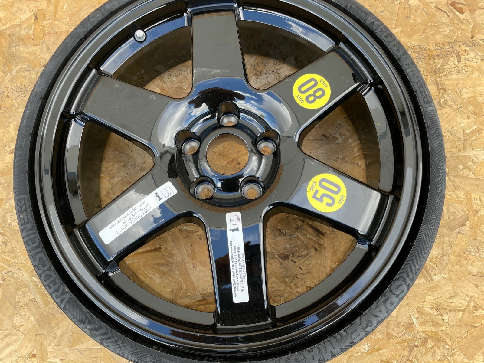 18" 18X6 SPARE WHEEL AND TIRE OEM 76K 14-19 MASERATI QUATTROPORTE S 3.0