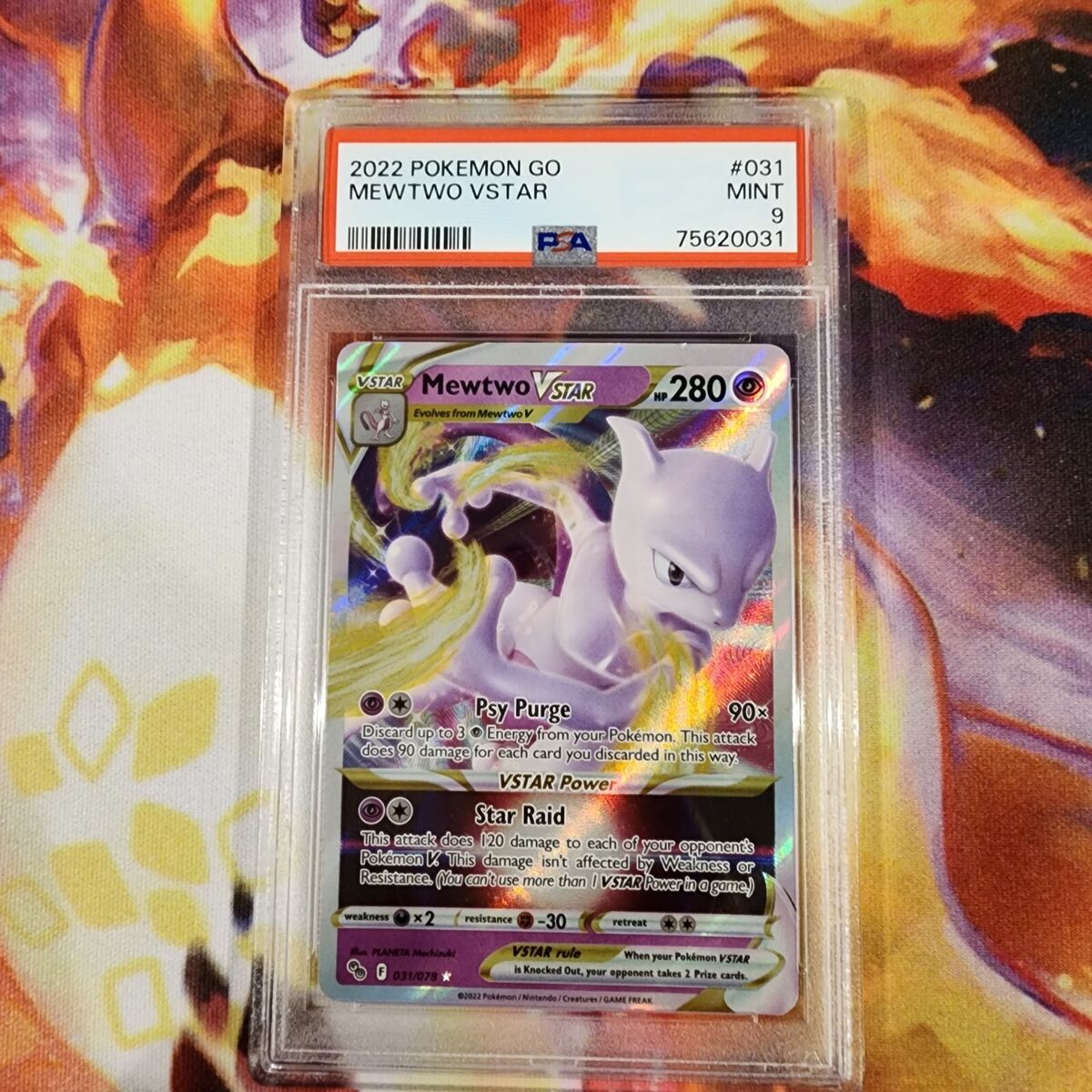 Mewtwo VSTAR 2022 Pokemon GO #31 Full Art Holo (PSA 9)