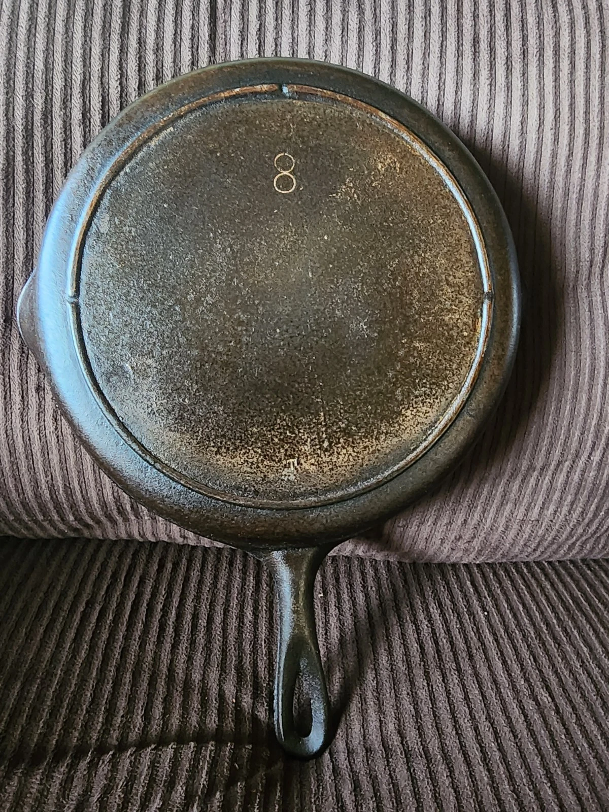 Vintage Lodge 3-Notch No. 8 Cast Iron Skillet Flat Smooth Restored