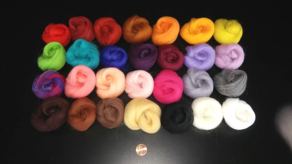 Shep's 28 Color Merino Wool Felting Kit  Multiple Colors Sampler Needle/Wet Felt - Image 2 of 4