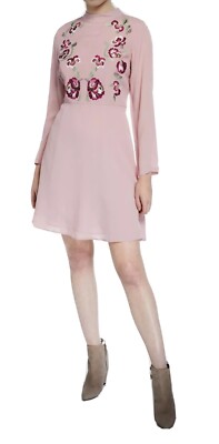 nanette lepore embroidered dress Burgundy Ribbed Knit Sweater Mini Dress - Women's Dresses main image 0