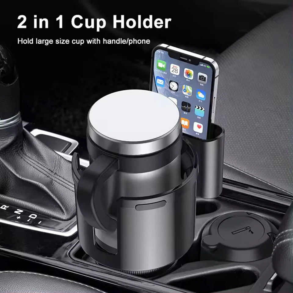 For Ford Car Cup Holder Expander Adapter & Phone Holder Adjustable Bottle Holder - Image 2 of 4