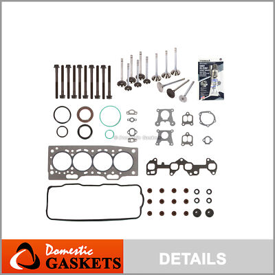 Head Gasket Set Intake Exhaust Valves Fit 87-94 Toyota Tercel 1.5L SOHC 3E 3EE