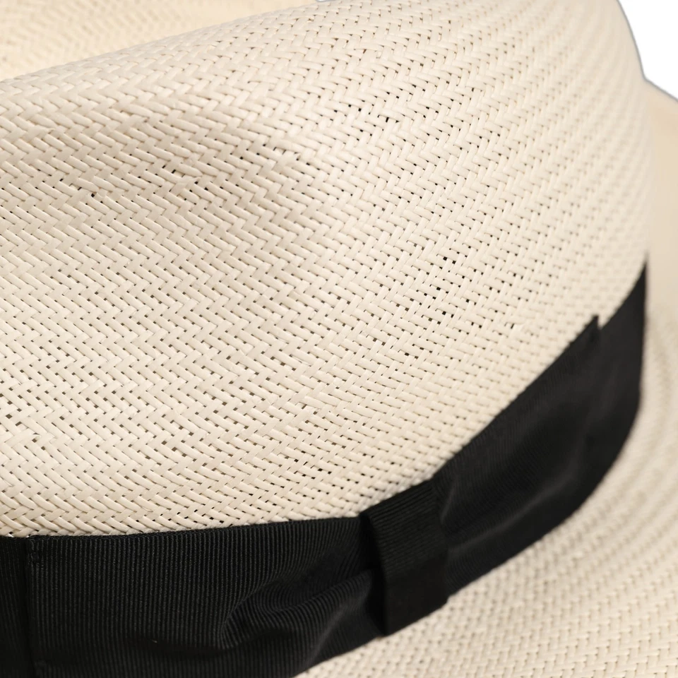 Chapeau homme DOLCE & GABBANA papier blanc paille Fedora Panama Capello s. 57... - Photo 4/4