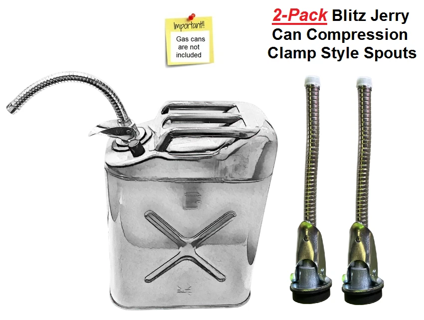 2-Pk BLITZ Style Compression Clamp Jerry Can Nozzle METAL USMC