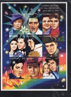 GAMBIA #1604 1995 ELVIS PRESLEY MINT VF NH O.G SHEET 9