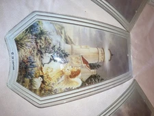 Vintage Touch Lamp Replacement Glass Panels Light House Angel (6) OK Lighting