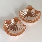 2 Anchor Hocking Fire King Peach Luster Clam Shell Trinket Dish Bowls MCM
