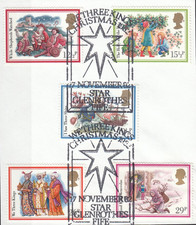 Christmas Carols GB Used stamps Star Glenrothes (a) 1982 ON PIECE (140697)