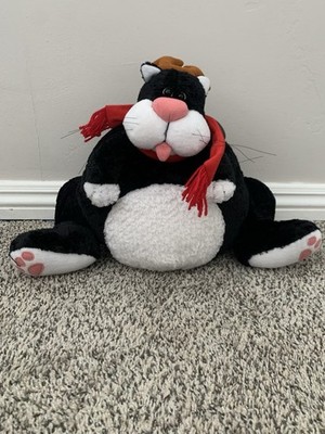 Oh deer Figi Plush Tuxedo Cat Winter Fat Cat Lazy Kitty