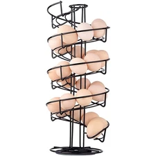 Toplife Spiral Design Metal Egg Skelter Dispenser Rack, Storage Display Rack,...