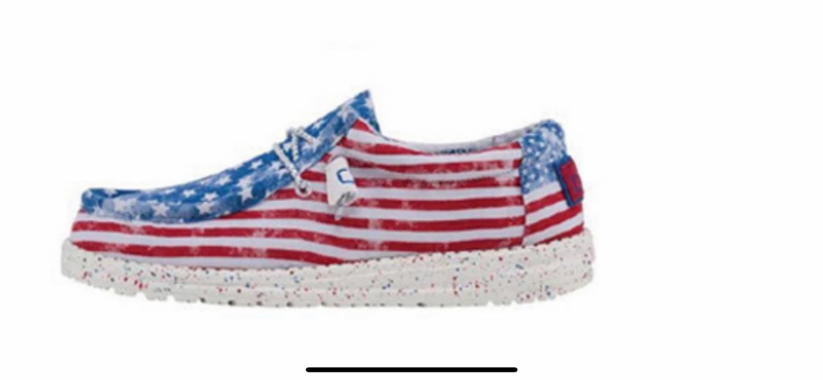Hey Dude Wally Patriotic Men’s Stars And Stripes Slip-On Casual Shoes New!