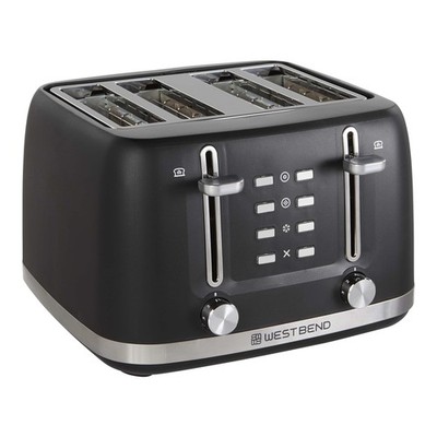 West Bend Toaster 4Slice ExtraWide and Deep Slots with 3 Functions and 7 Shad...