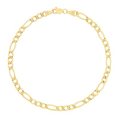 14K Yellow Gold 3.5mm-7.5mm Figaro Chain Link Bracelet Mens Women 7'' 7.5'' 8'' 9''