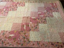 Handcrafted Crib Quilt Monkey Cat Peace