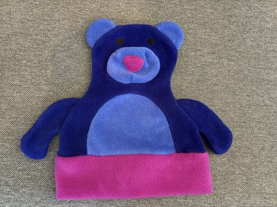 Vintage Columbia Toddler Hat Fleece Pink Purple Teddy Bear Beanie Cap One Size