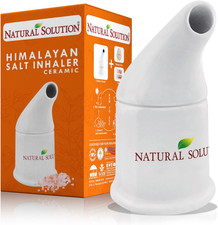 Ceramic Salt Inhaler with 2 Himalayan Pink Salt Refills, Cleans the Respiratory
