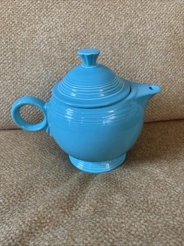 Vintage Fiestaware Large Teapot Server w/ Lid Fiesta Turquoise Pot 1936 to 1946