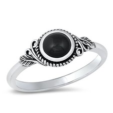 Unique Bali Black Onyx Beautiful Ring New .925 Sterling Silver Band Sizes 4-10