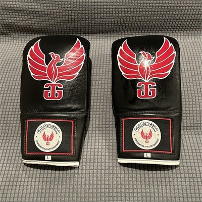 Golden Gear Boxing Bag Gloves Pair Black Red White Made in Thailand Fairtex 