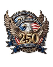 America 250th Anniversary Car Decal Sticker - 1776-2026 Patriot Eagle Statu...