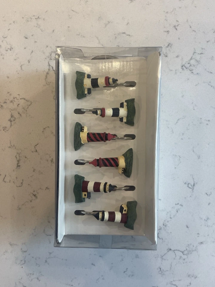 Juego completo de 12 ganchos para cortina de ducha faro encanto náutico nuevo stock antiguo Foto 2 de 4