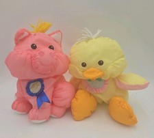 Fisher Price Lot Of 2 Puffalump Easter Duck Yellow Limit. Ed  Pink Barnyard Pig