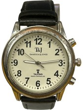 Tavistock & Jones Talking Radio Controlled Watch Black Leather Strap FOR PARTS