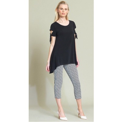 Clara Sun Woo Black Tie Sleeve Tunic Blouse // S 