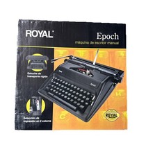 Royal Epoch Manual Portable Black Typewriter 79102Z New Open Box thumbnail