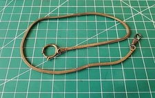 VTG. BRASS WATCH FOB CHAIN W/METAL CLASPS - APPROX. 18 1/4" OVERALL LENGTH - bk