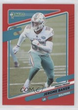 2021 Panini Donruss Press Proof Red Jerome Baker #67 0i1i