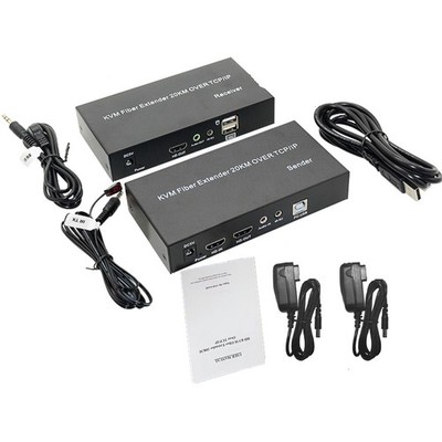 HDMI KVM Fiber Extender over SC Fiber Optical Cable to 20Km HDMI KVM Extender