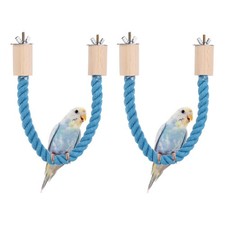2 Pcs Bird Rope Perch Swing Bird Stand Rope Perch 15 Inch Blue