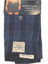 NWT AMERICAN EAGLE 4" Stretch Boxer Sz XS-S-L-XL Blue Plaid 11