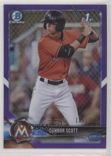 2018 Bowman Draft Chrome Purple Refractor 185/250 Connor Scott #BDC-158 fm0