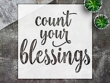 Stencil Blessings Cursive Script - Reusable Mylar, DIY Home Decor - StencilAir