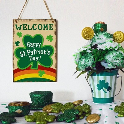  2 stücke Holz Klee Hängen Bord Kreative Schöne St. Patrick Tag Hängen für Home