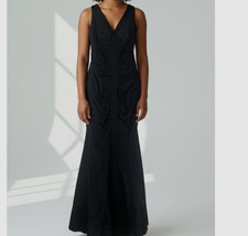 Xscape Dress Black Satin Taffeta Mermaid Tulle Gown Full Length Ruched 6