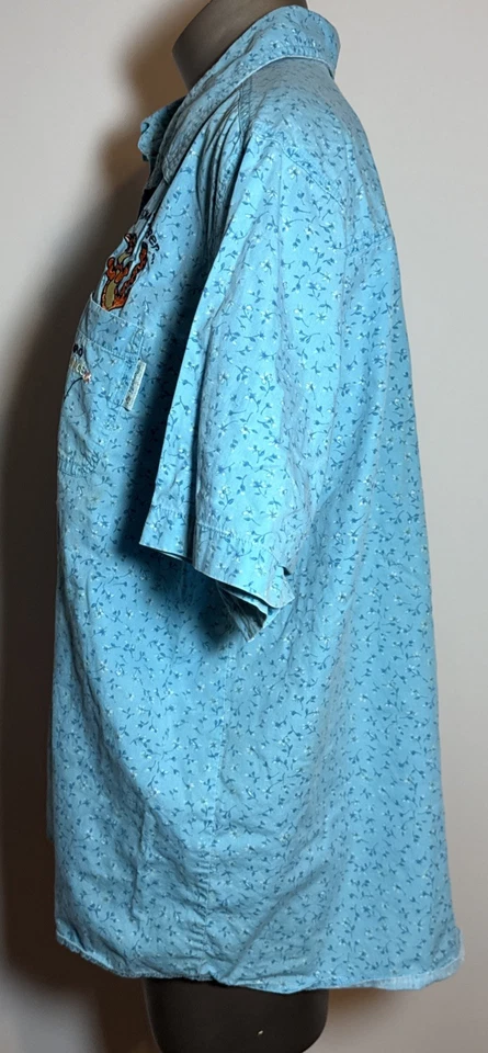 Vintage Women's Disney Tigger Shirt 2X Jerry Leigh Blue Floral Pooh Pocket Rare - Image 3 of 4