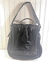 Vintage Kenneth Cole Bag Black messenger/ Office Large Leather & Cowhide Accent