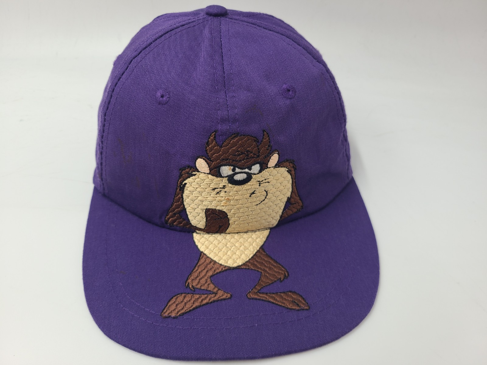 Taz Tasmanian Devil Looney Tunes Stretch Fitted (Seems S-M) Hat Cap 90s Purple
