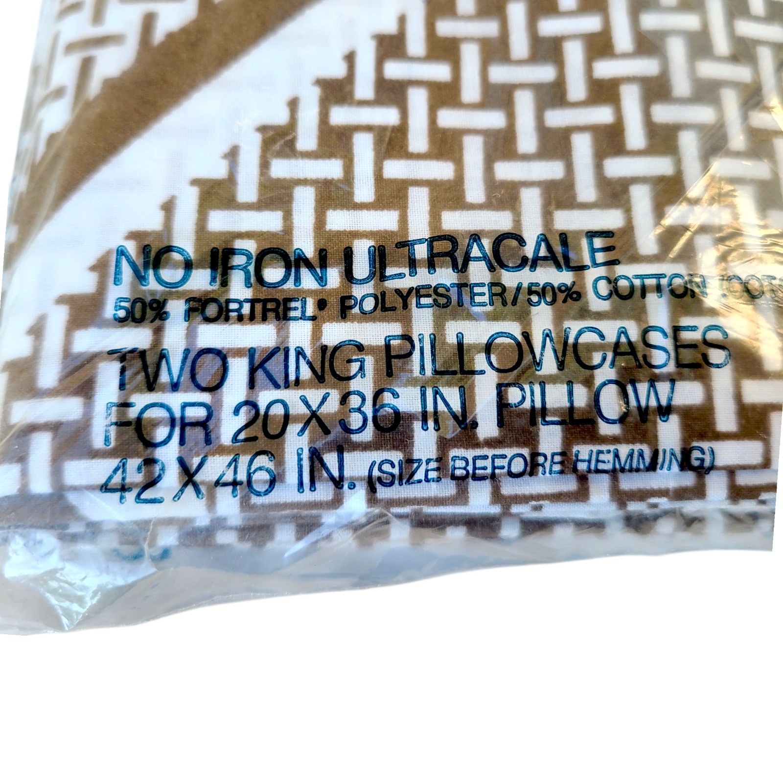 Vintage 1970s NEW in Package 2 KING PILLOWCASE Mod Retro 70s Wamsutta MCM