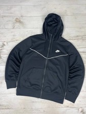 Nike NSW Swoosh Logo Zip Track Jacket Hooded Men Size M Black