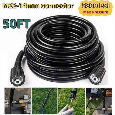 #ad 50 foot high pressure cleaning machine hose 5800 PSI ultra flexible M22 14mm $25.78