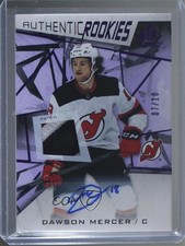 2021 Upper Deck SP Game Used Purple Memorabilia 7/10 Dawson Mercer #143 Auto qe7